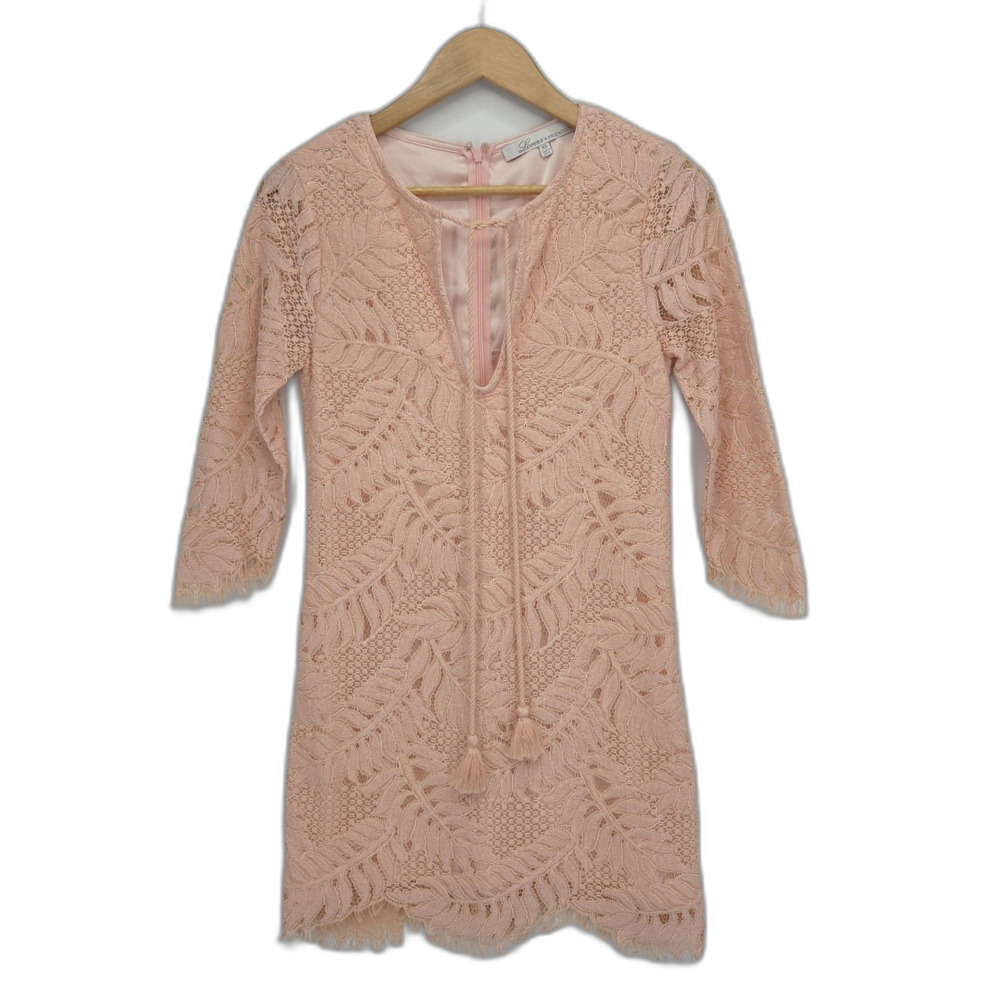 Lovers + Friends Marlie Mini Dress Blush Pink Lace Size XS